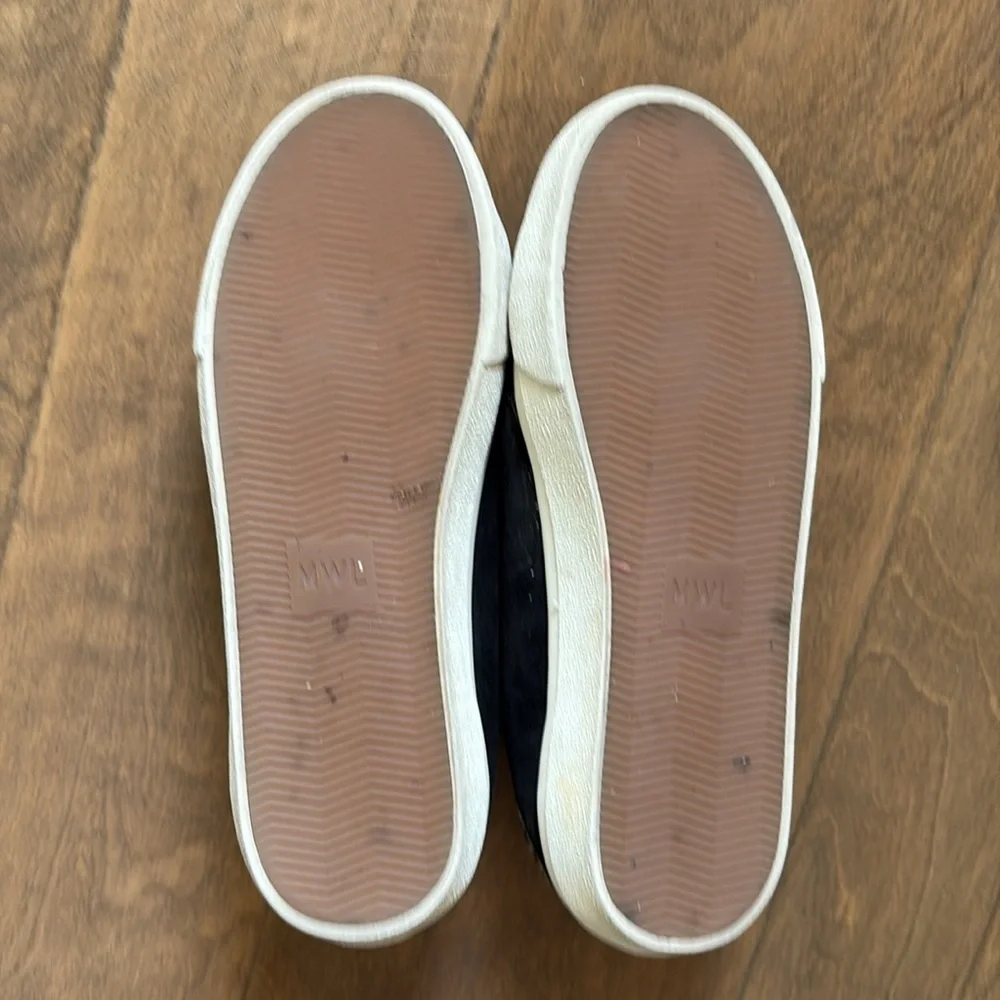 Madewell Sidewalk Low-Top Suede and Spot Calf Hair Sneakers Womens 8